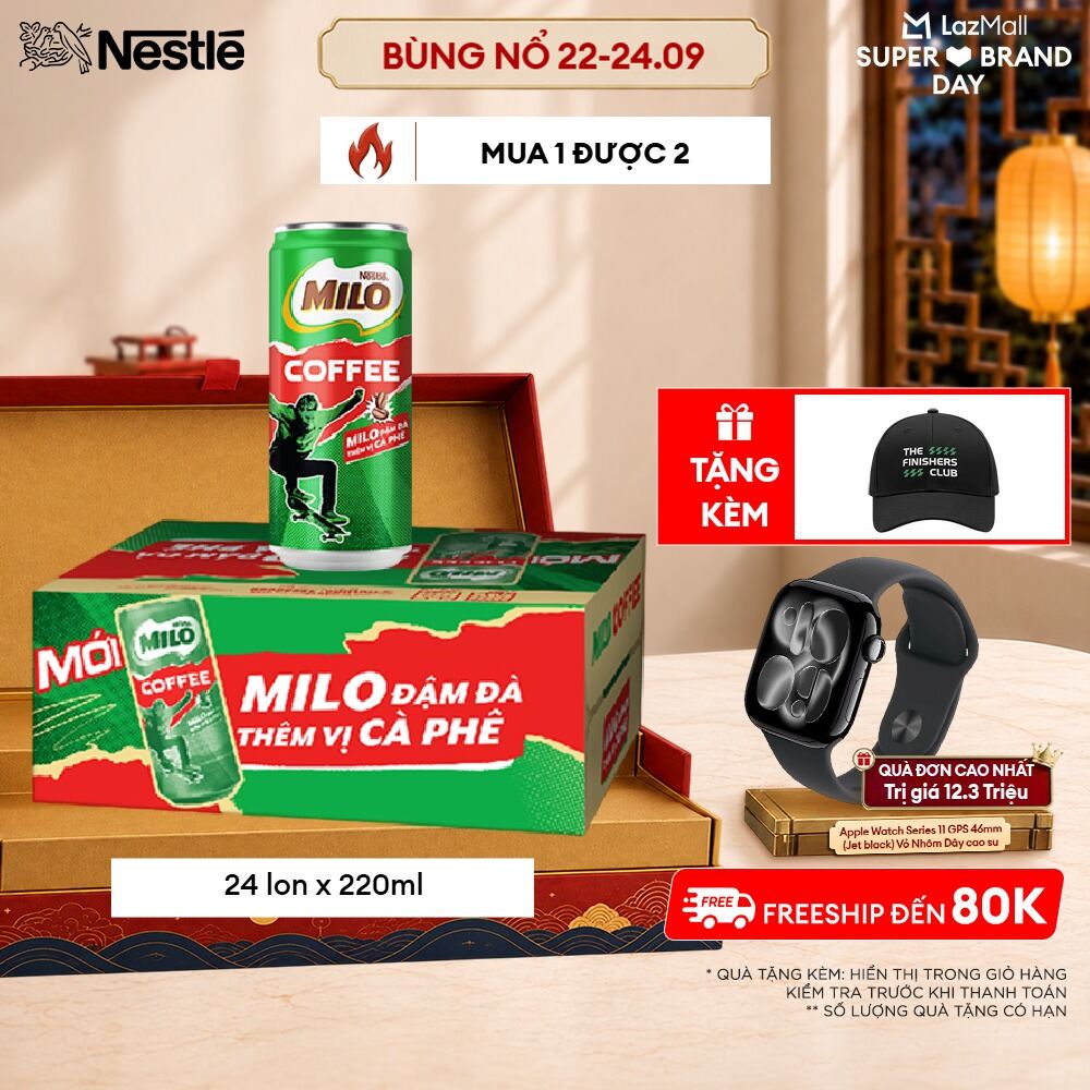 Thùng 24 Lon Sữa Lúa Mạch Nestle Milo Pro Cà Phê Lon 220ml