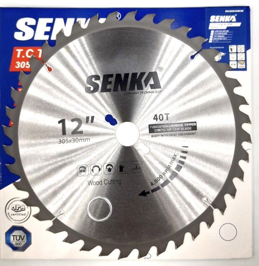 1 Lưỡi cưa hợp kim SENKA CẮT GỖ phi 305mm, CHỌN 40 RĂNG - 60 RĂNG, CỐT TRONG 30MM hiệu SENKA