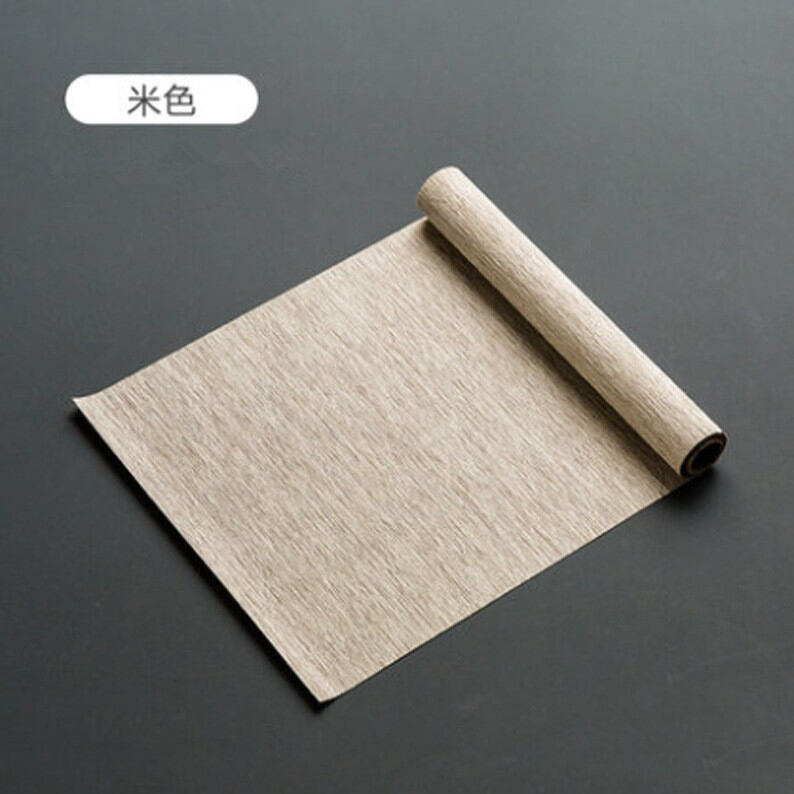 Khăn lụa chiếu trà ngân hạnh khăn lụa cotton không thấm nước lót bàn lót bàn lót bàn trà nghệ thuật vải nghệ thuật phong cách nhật trà nghệ thuật lót khay trà thiền ý