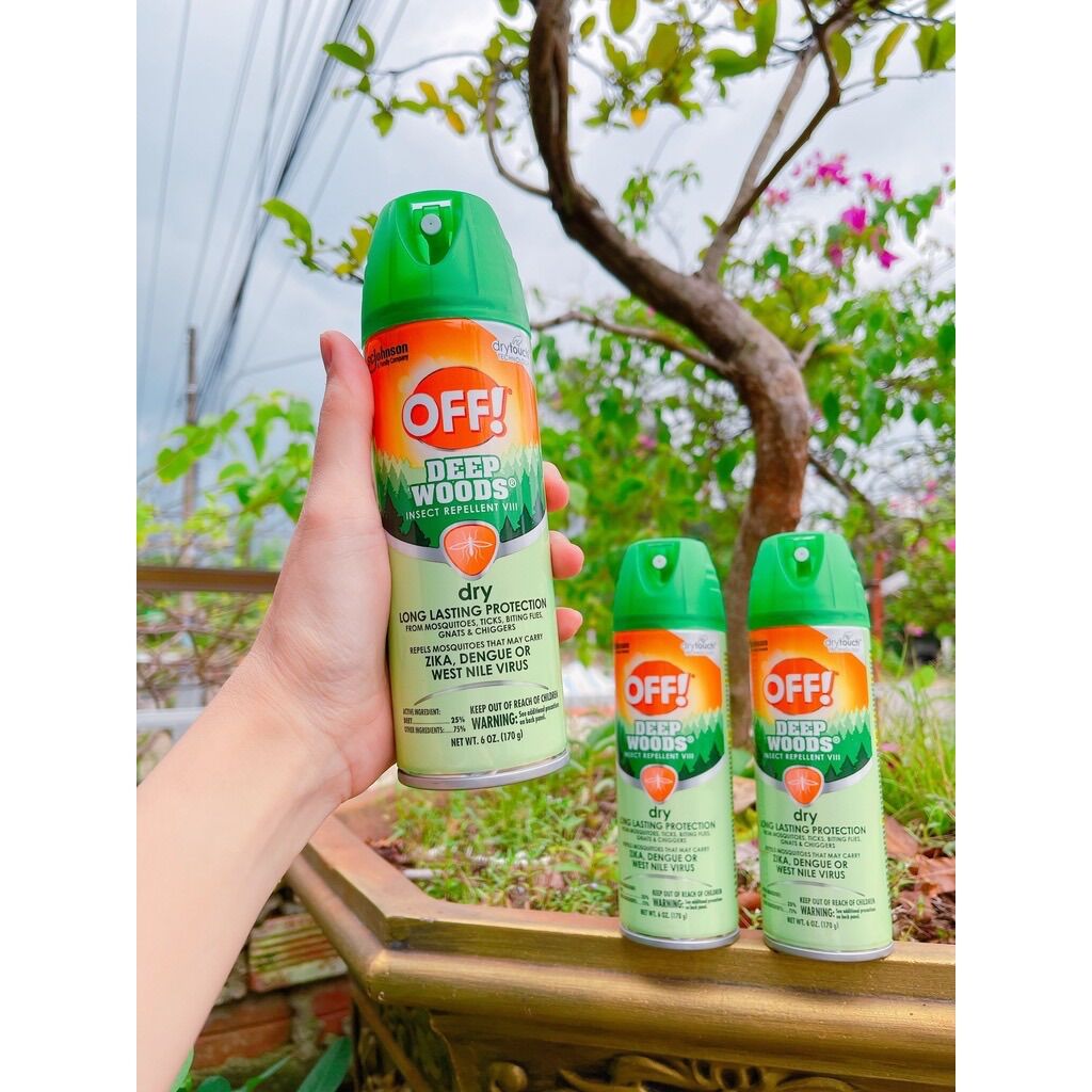 Xịt chống muỗi và côn trùng off! deep woods dry 170g của mỹ
