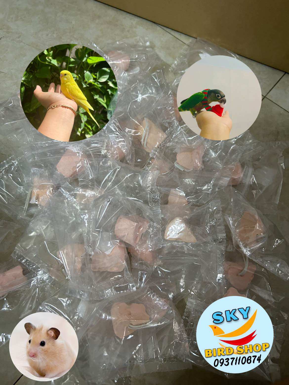 Đá mài răng mài mỏ cho hamster, vẹt, sóc,... 18k/2 viên