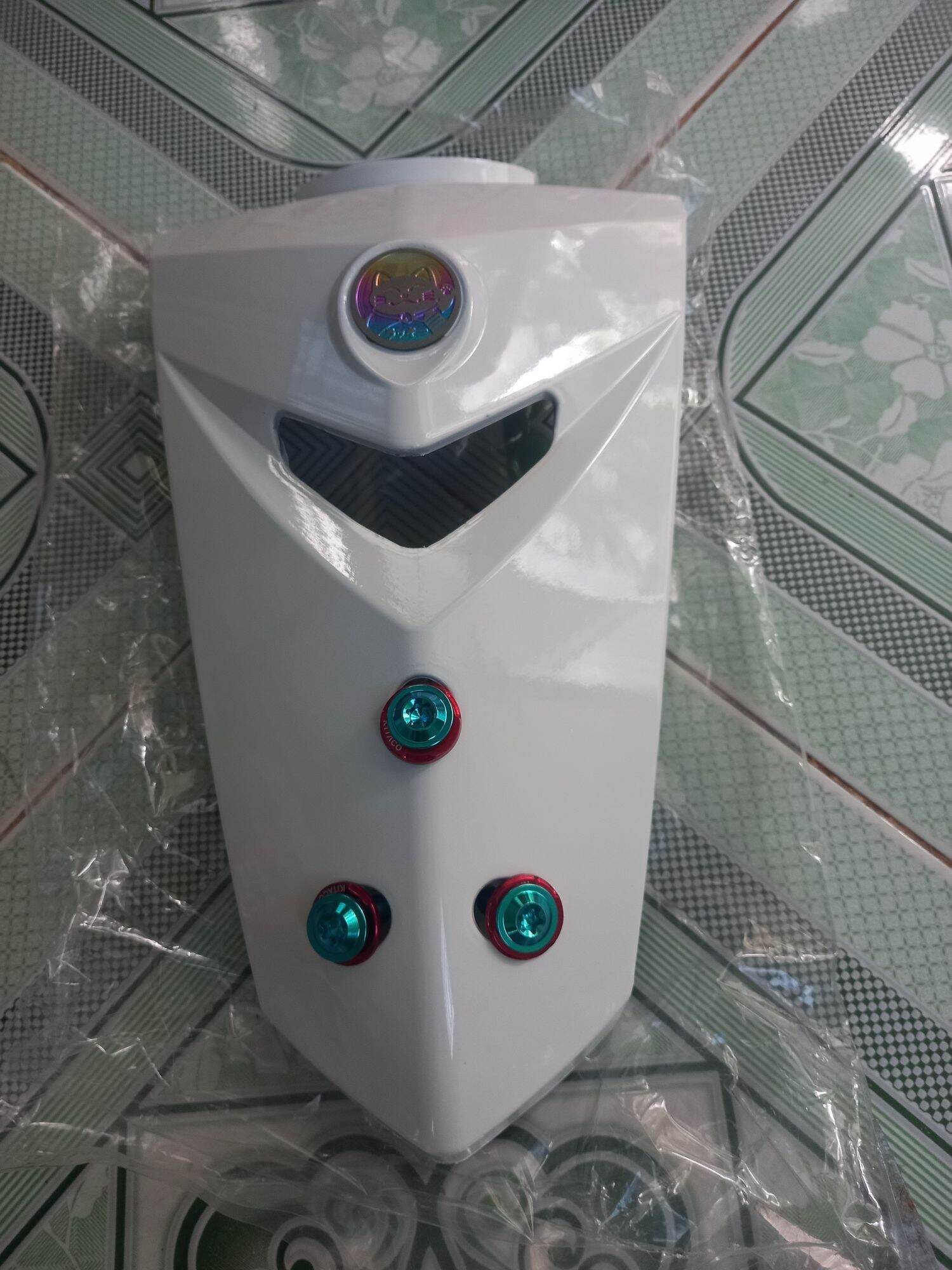 Combo mặt nạ 3 lỗ gồm ốc lông đền và logo mèo titan