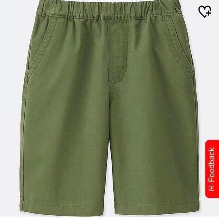 quần short bé trai kaki mềm lưng chun uniqlu