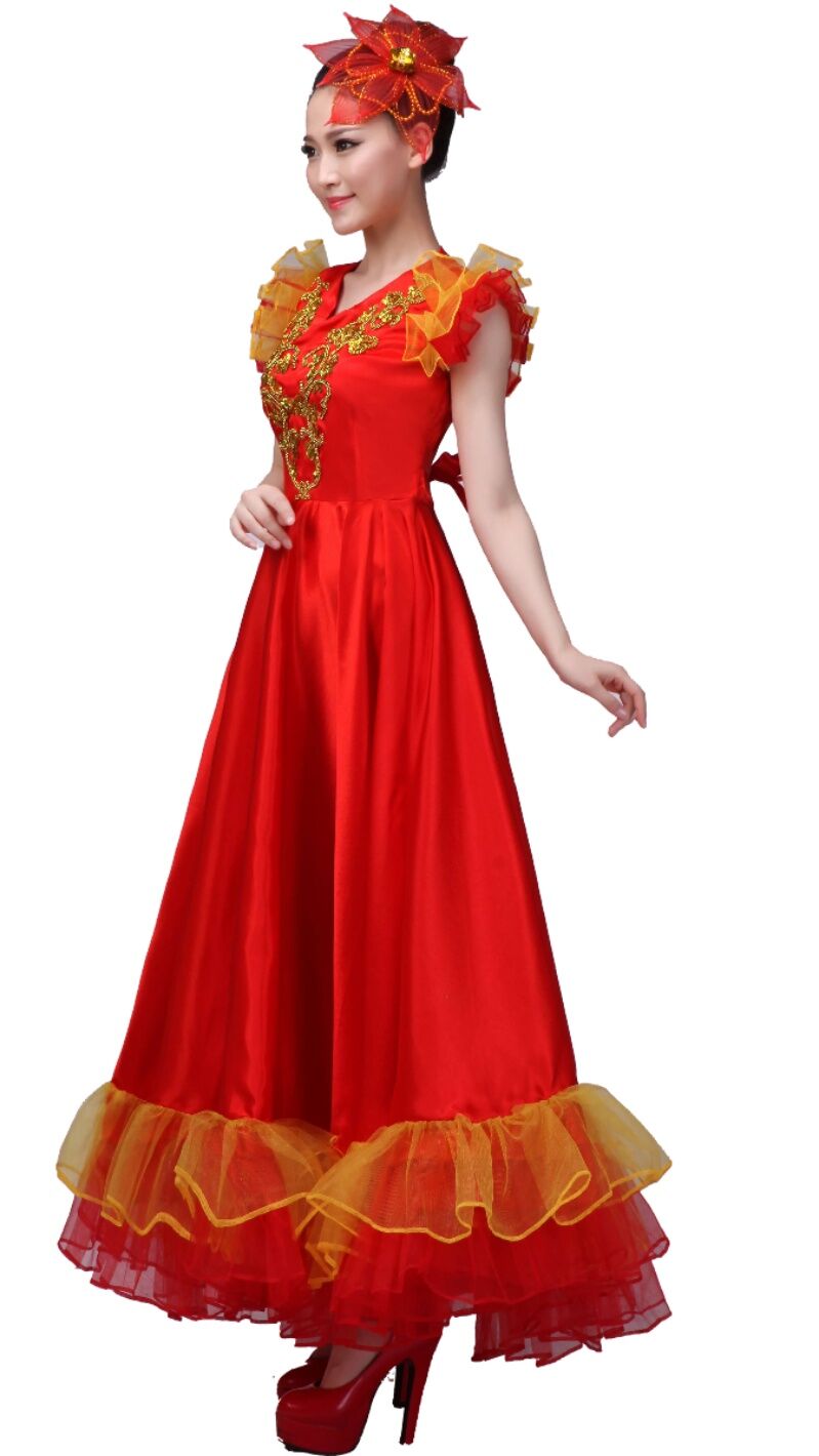 Váy Dài Cổ Điển 720 Độ Váy Dài Nữ Trang Phục Sân Khấu Múa Dân Tộc Múa Hiện Đại Váy Dài Cổ Điển Cho N