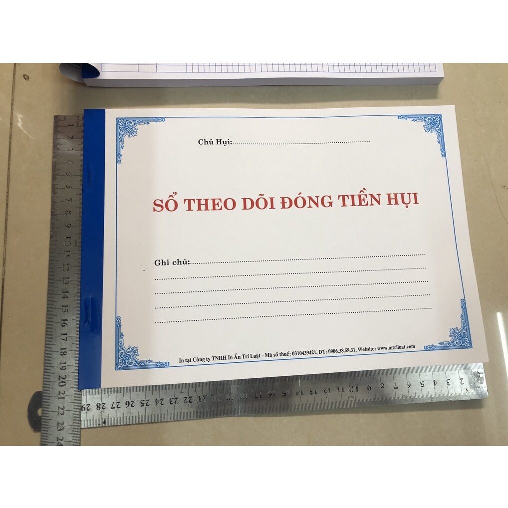 Sổ theo dõi đóng tiền hụi