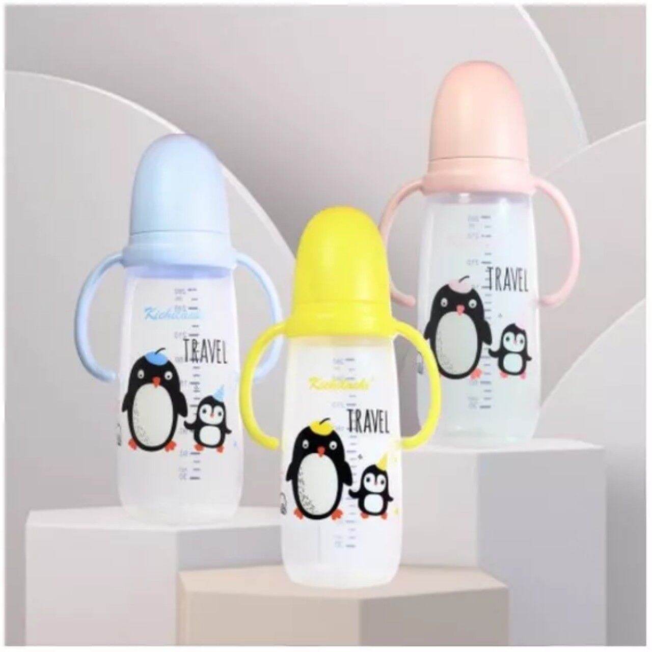 Bình sữa kichichila 260ml cổ hẹp kèm tay cầm