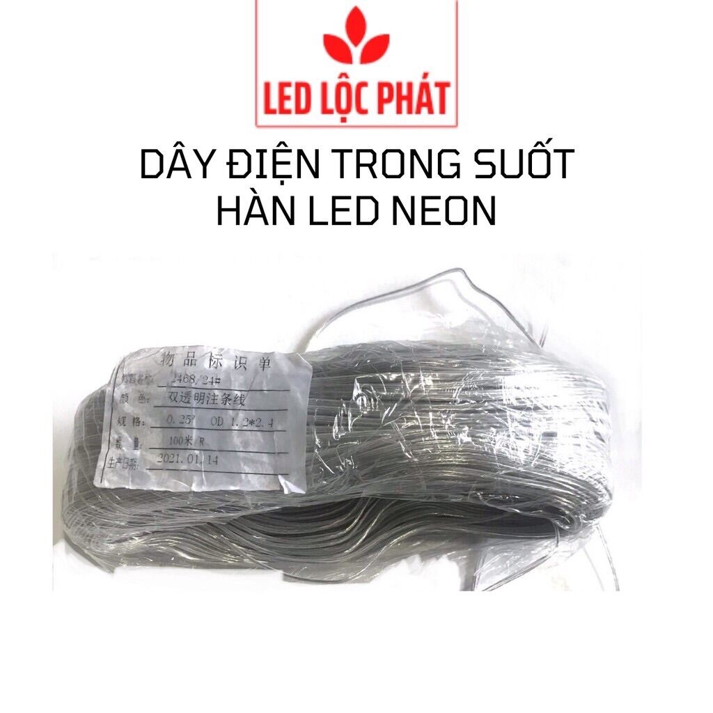 Dây điện nhỏ trong suốt hàn led neon, dây điện đôi lõi 2x0.25