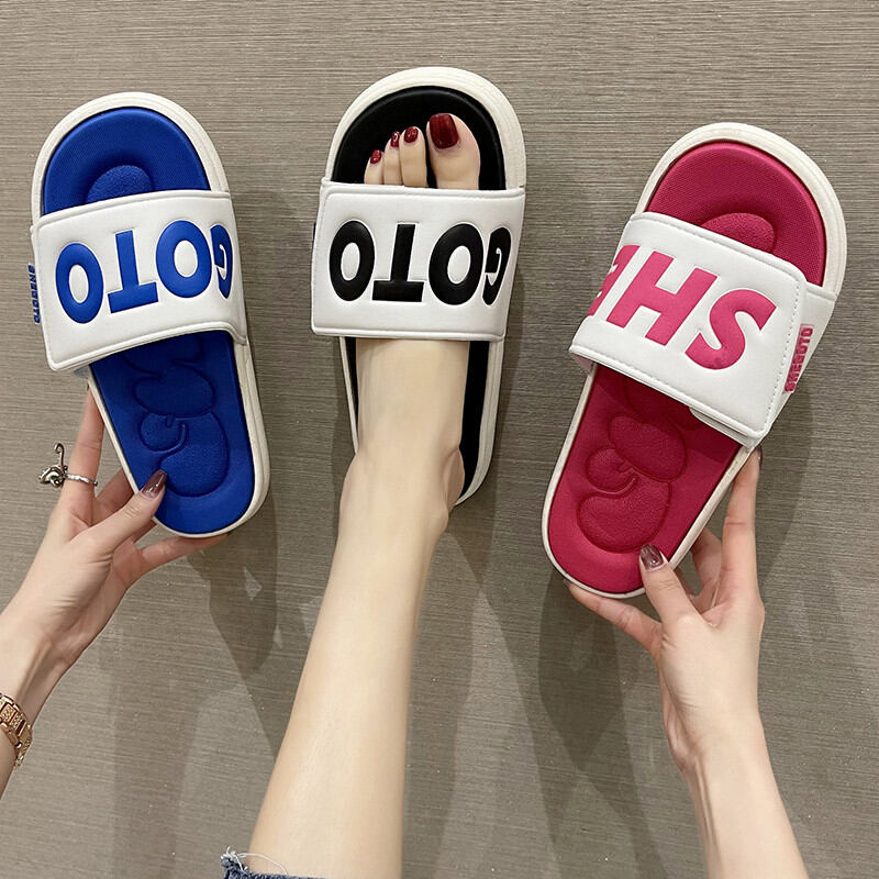 Dép Lê Nữ Dép Lê Dán Phép Thuật Thể Thao Đi Biển Chống Trượt Đế Dày Cặp Đôi Chữ Cái Thời Trang Mẫu Mới Mùa Hè Dép Lê Nam Đi Bên Ngoài