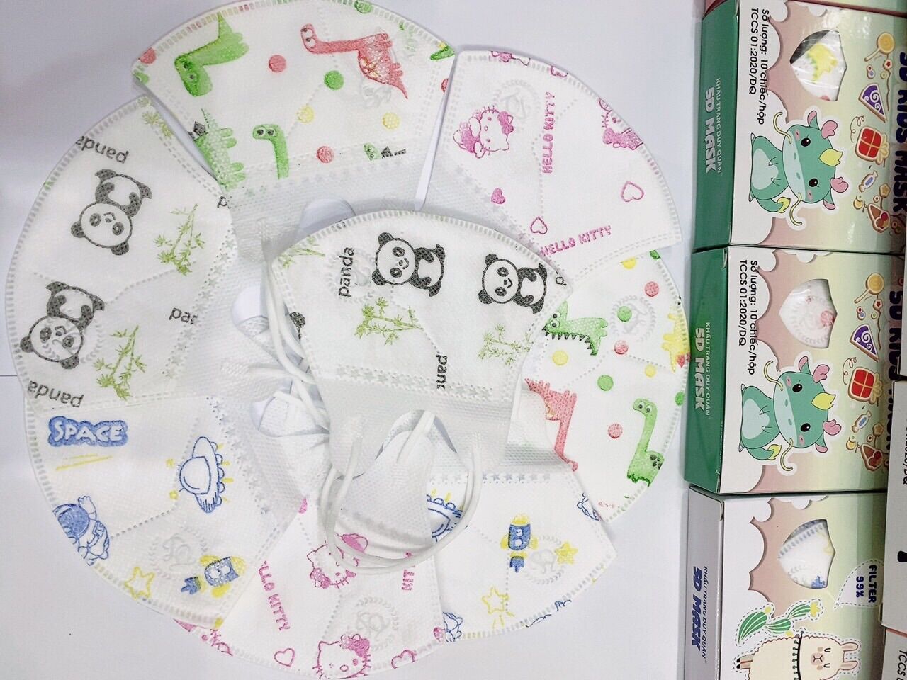 Sỉ 100 Cái Khẩu Trang 5D Cho Bé Từ 4-8 Tuổi