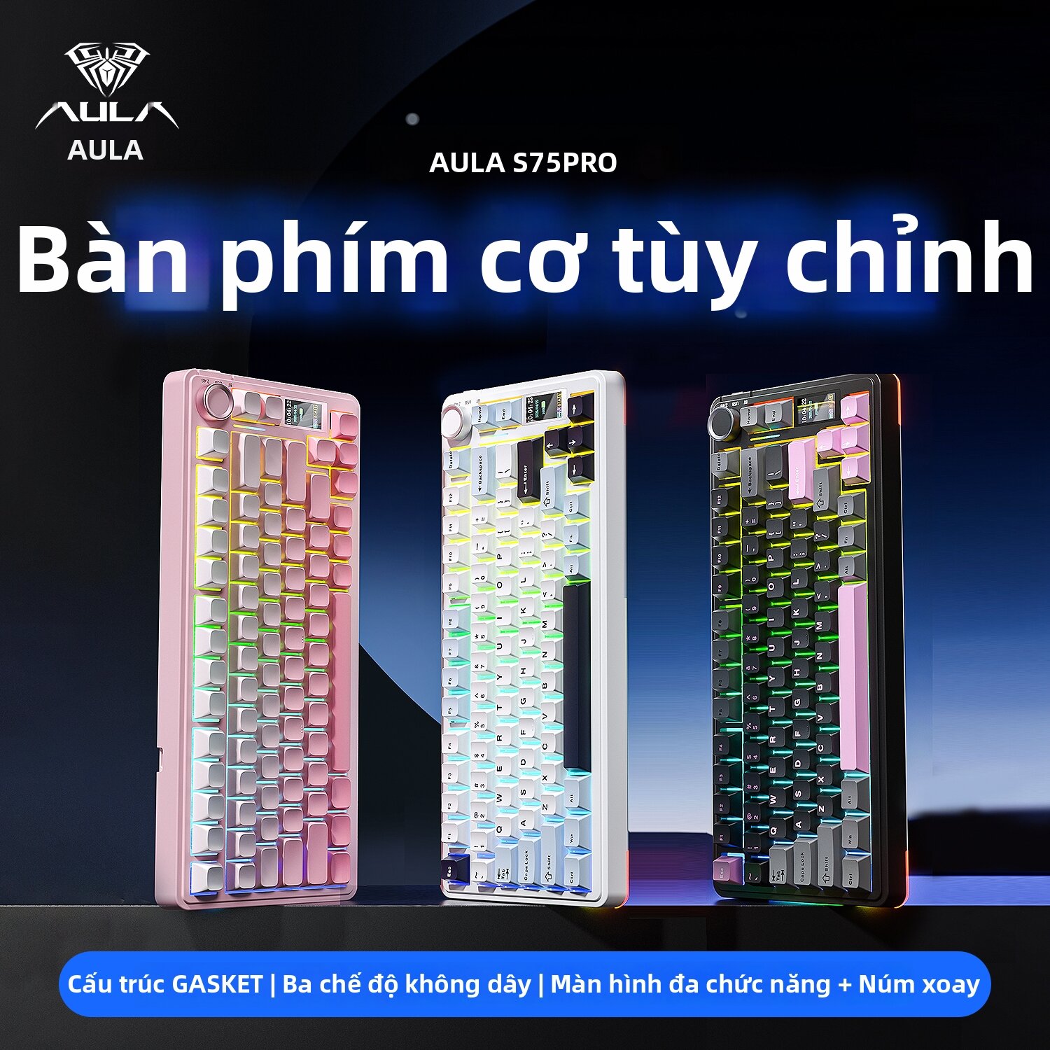 AULA | Bàn Phím Cơ Đa Chế Độ S75 Pro Có Thể Tùy Chỉnh