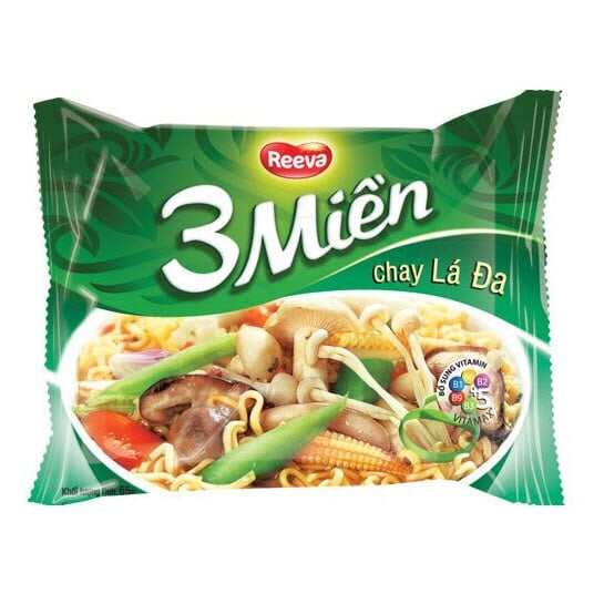 Thùng mì chay lá đa 3 Miền 30 gói 65g