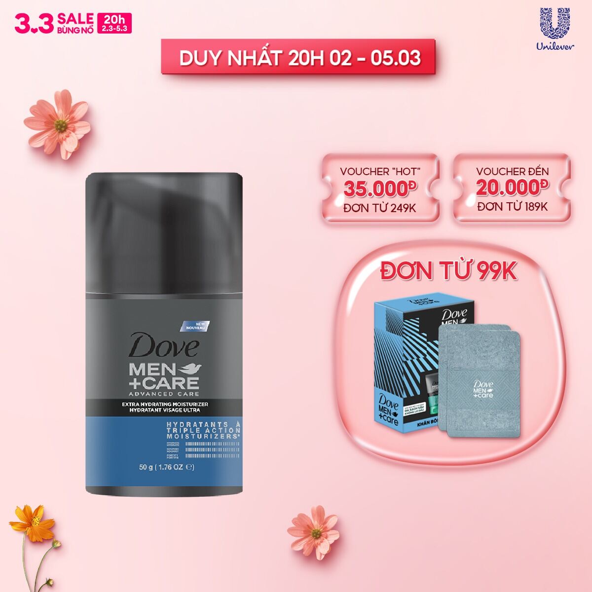 Kem dưỡng Dove Men+Care cấp ẩm 50g