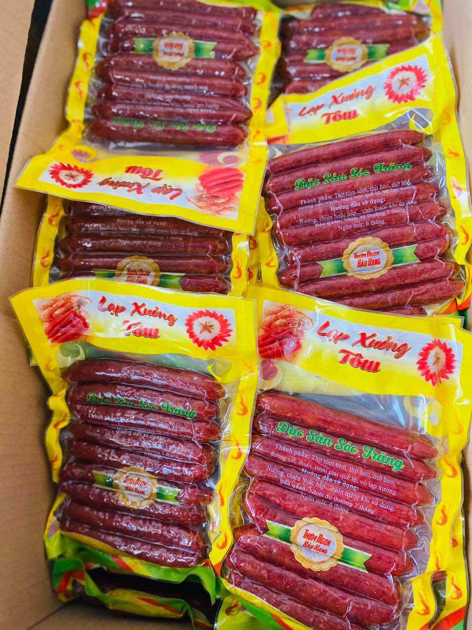500g lạp xưởng tôm Sóc Trăng siêu ngon