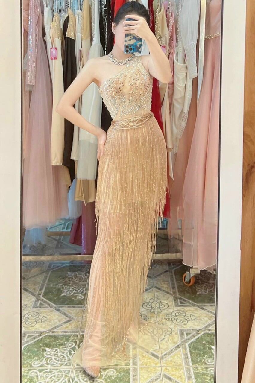 ĐẦM MAXI 1 VAI PHỐI RUA KẾT