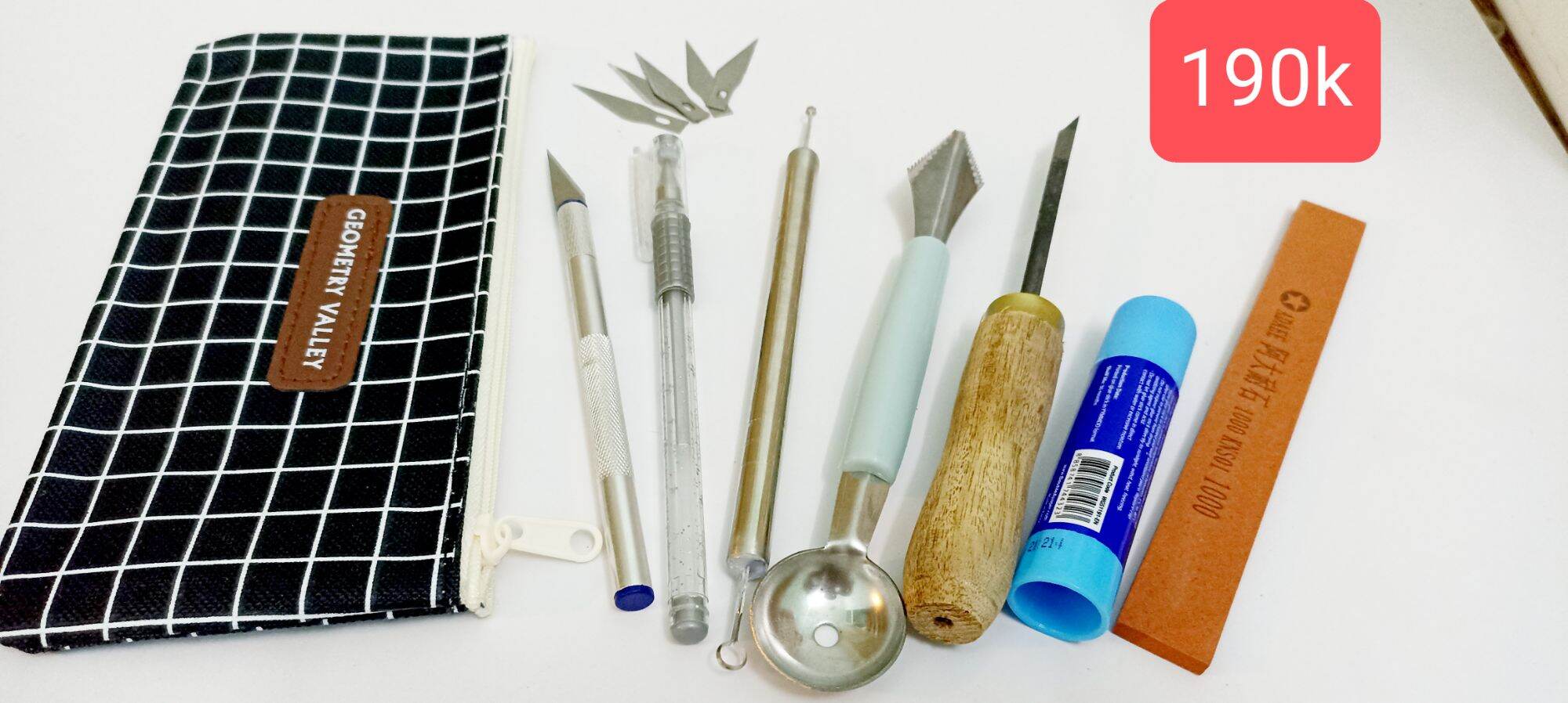dao khắc dưa hấu nghệ thuật,bộ tỉa thú( móc inox)