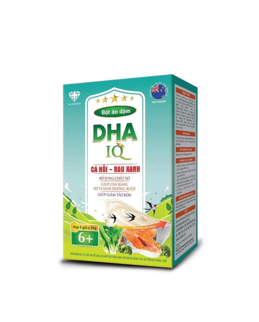 Bột ăn Dặm DHA IQ ( đủ 7 vị  cho bé tập ăn từ 4 tháng trở lên) đã đổi sang mẫu vỏ lon Biosble' A +