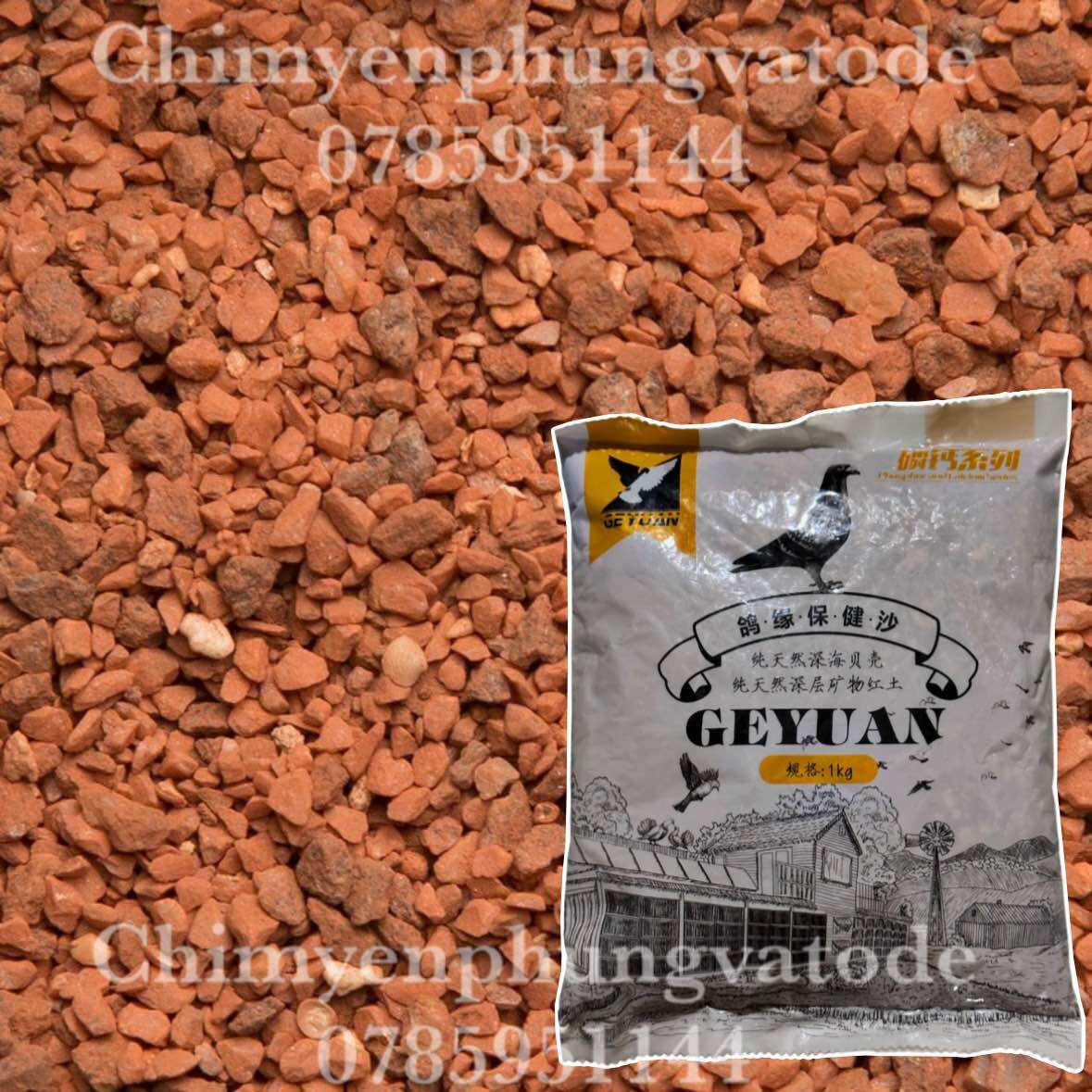 1kg Khoáng Bột Đỏ Geyuan (Khoáng Tàu) Chuyên Dùng Cu Gáy, Vẹt Sinh Sản, Yến Hót.