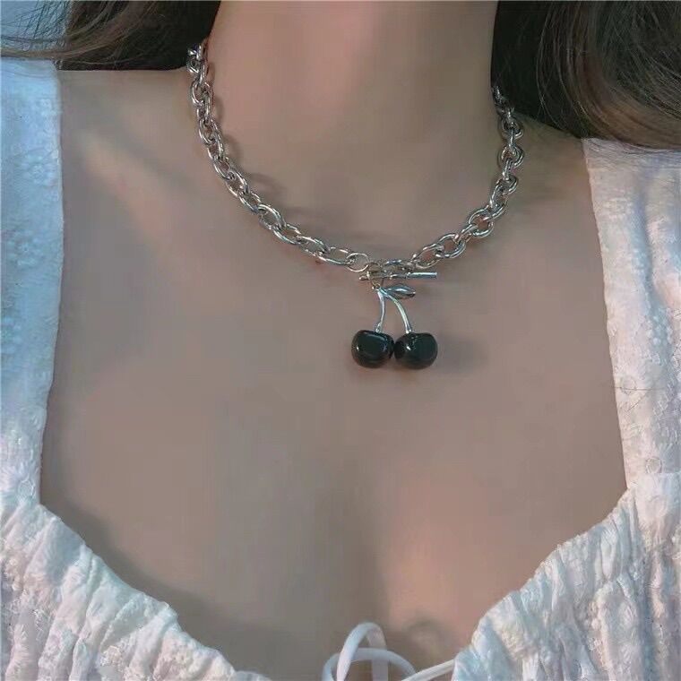Dây chuyền cherry đen loại đẹp cá tính