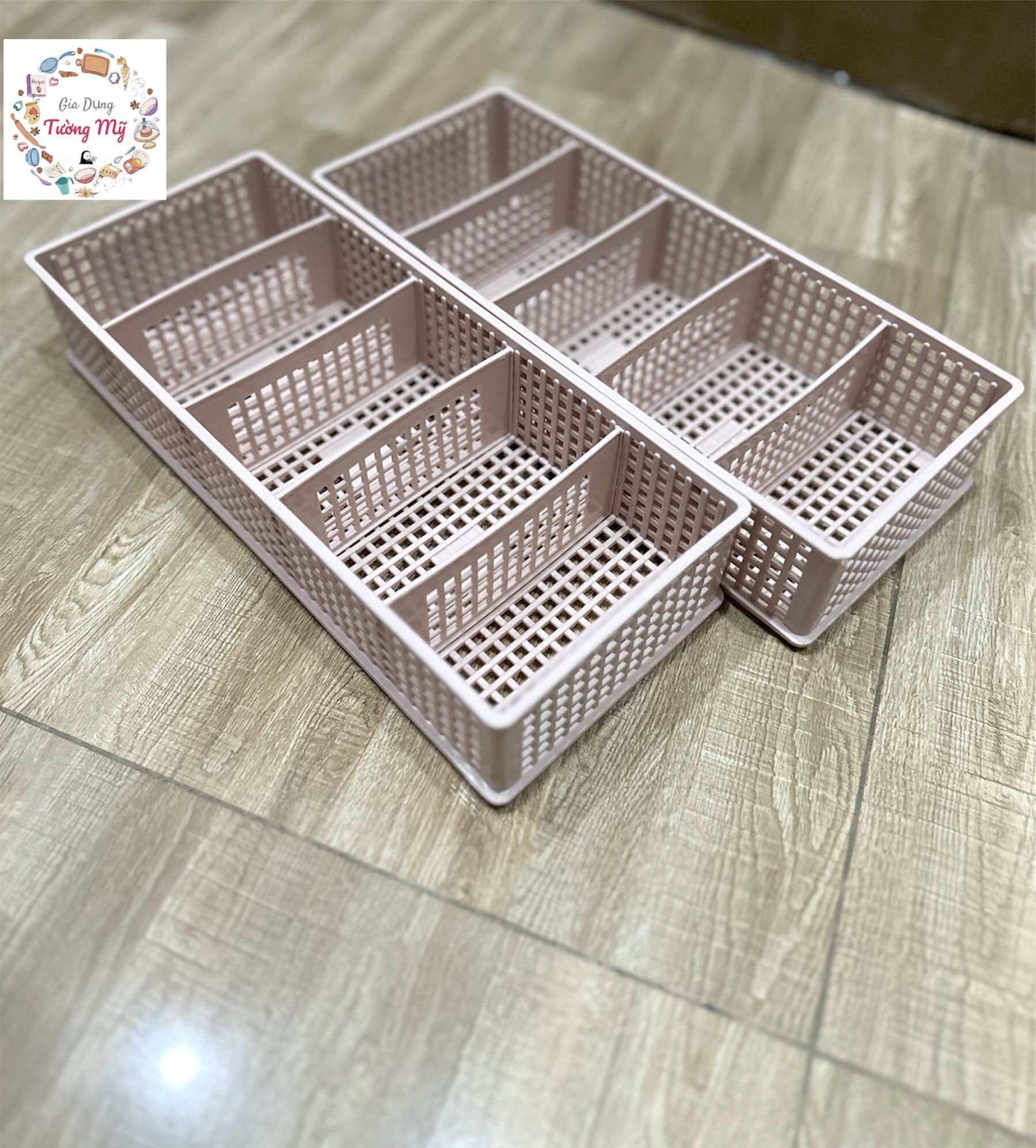 Combo 2 rổ chia ngăn linh động