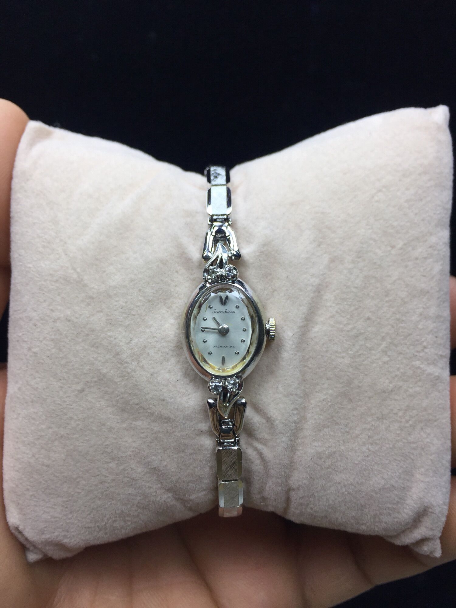 💕Đồng hồ Si Nữ Cơ Cót mạ vàng trắng hiệu SeiKo Nhật🇯🇵