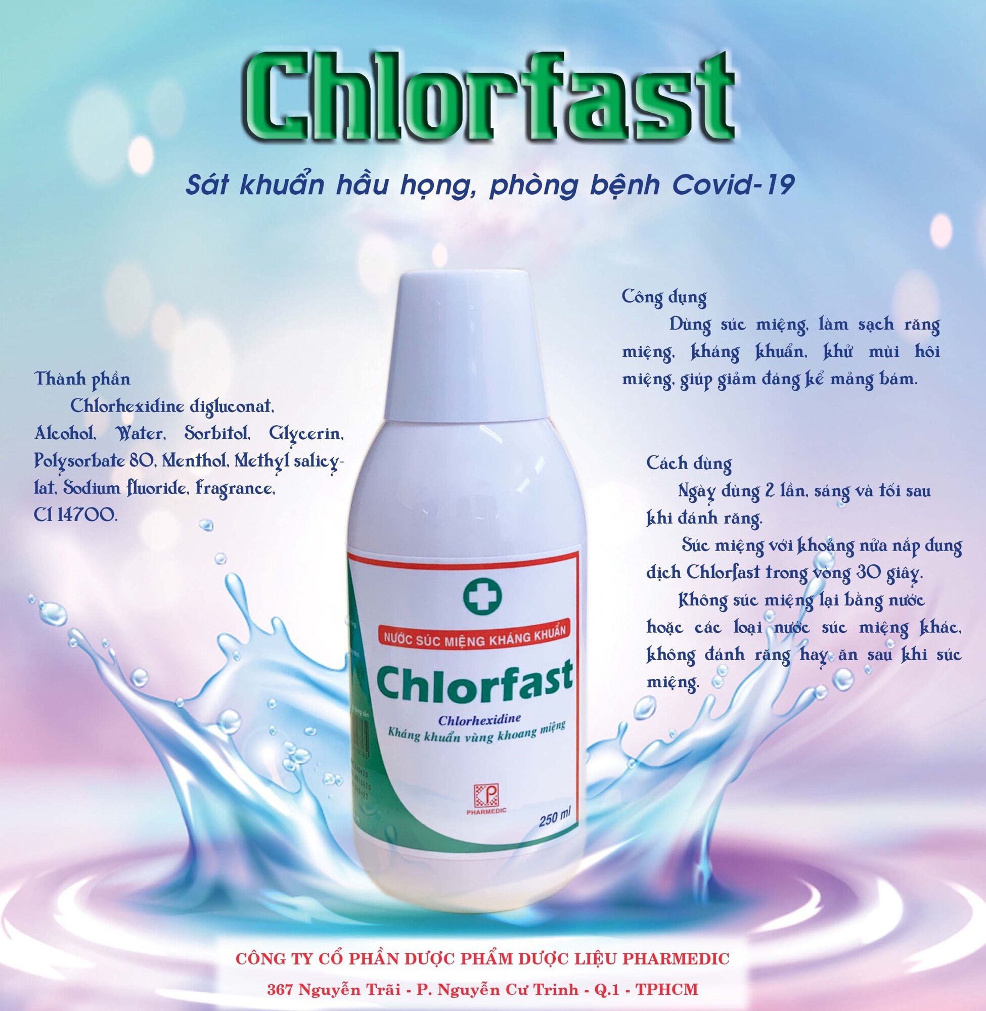 COMBO 3 CHAI NƯỚC SÚC MIỆNG CHLOFAST 250ML