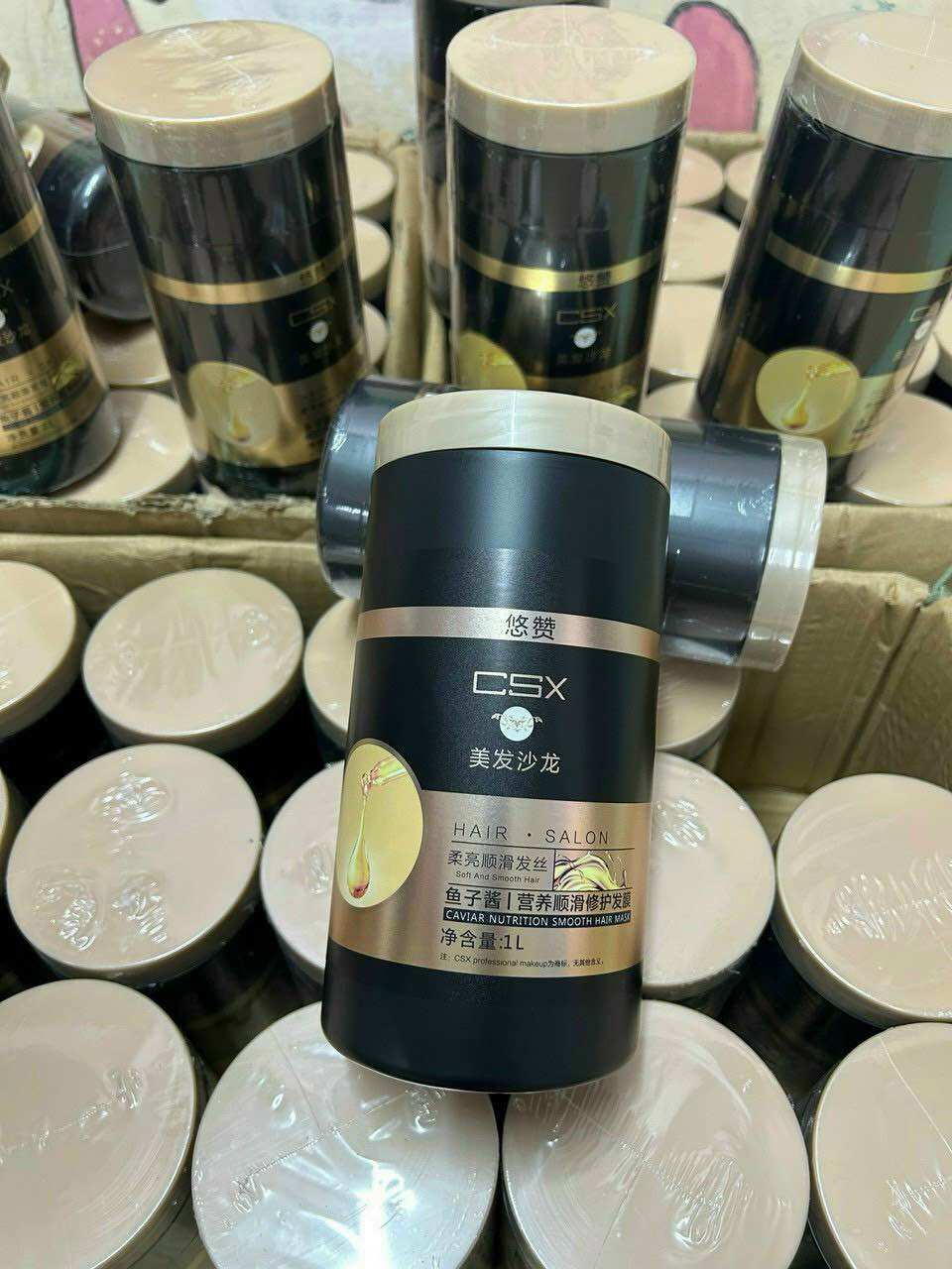 Kem ủ tóc với trứng cá muối phục hồi tóc khô không cần hấp dầu OYAX 1000ml