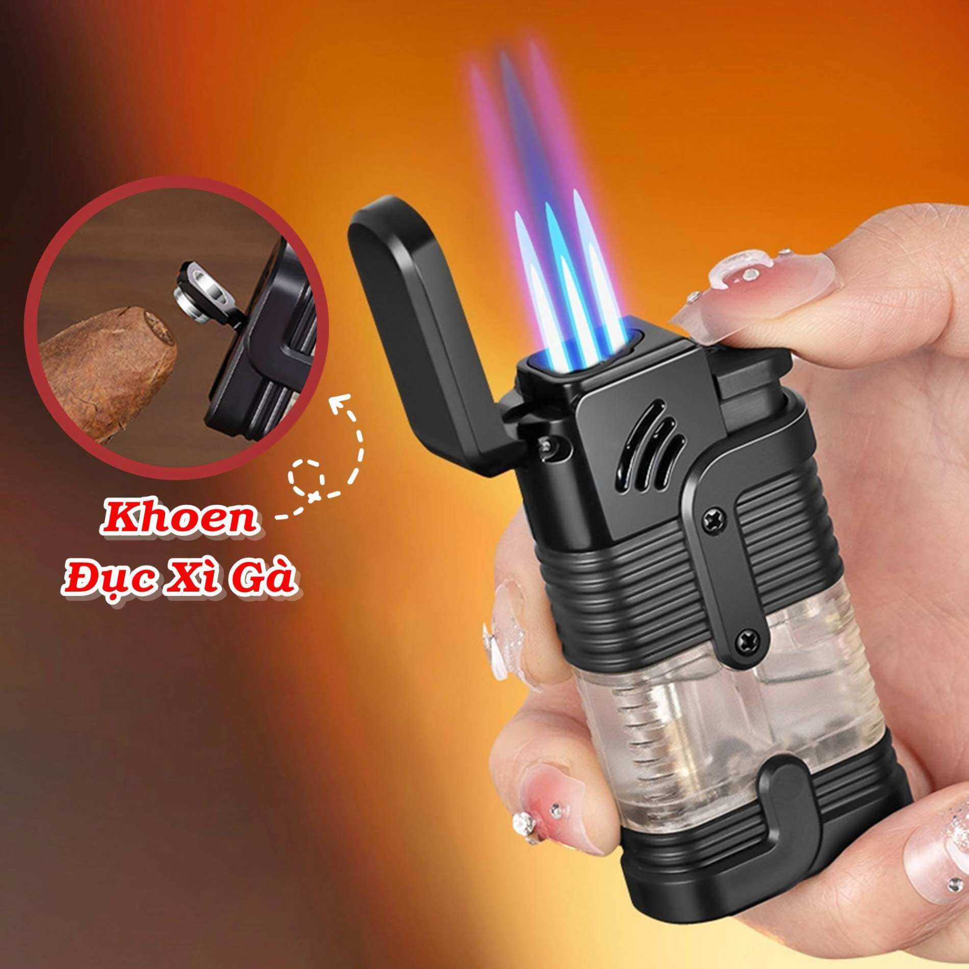 [HCM]Bật Lửa Gas Khè 3 Tia Gas Lộ Thiên (Nhiều Màu)