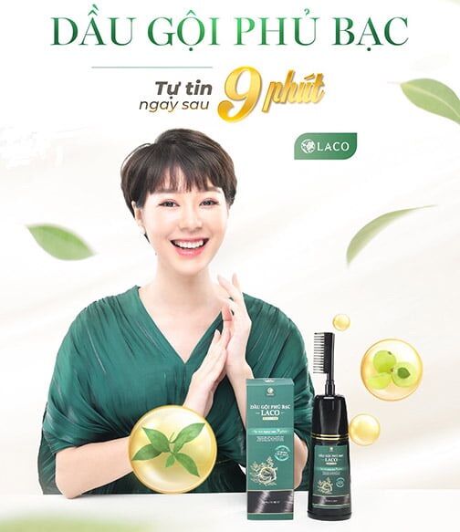 Dầu gội phủ bạc laco – tóc bạc thành đen sau 9 phút