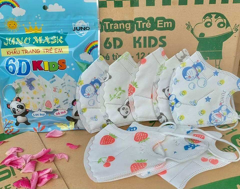 Khẩu trang 6D mask trẻ em N99 DA kids cho bé 2 - 8 tuổi