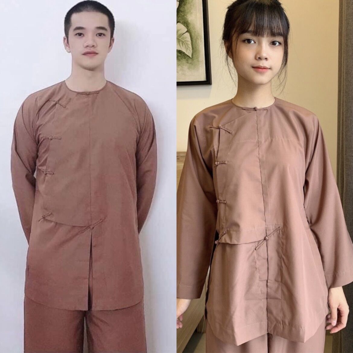 Bộ Vạt Hò nam nữ truyền thống - đồ lam đi chùa (46kg - 82kg)