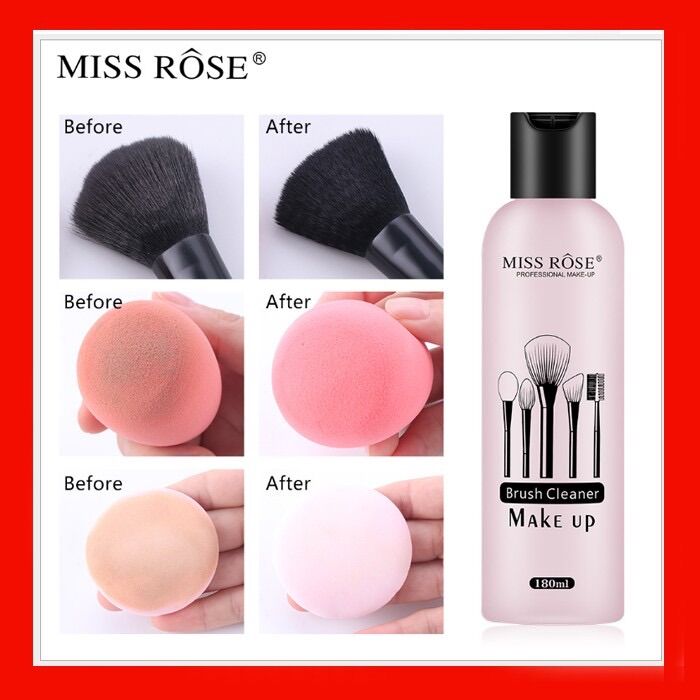 Nước Rửa Cọ Trang Điểm Mút Tán Miss Rose