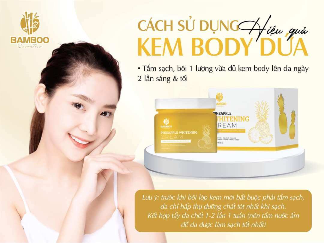 Kem Body Dứa Pineapple Whitening Cream Bamboo