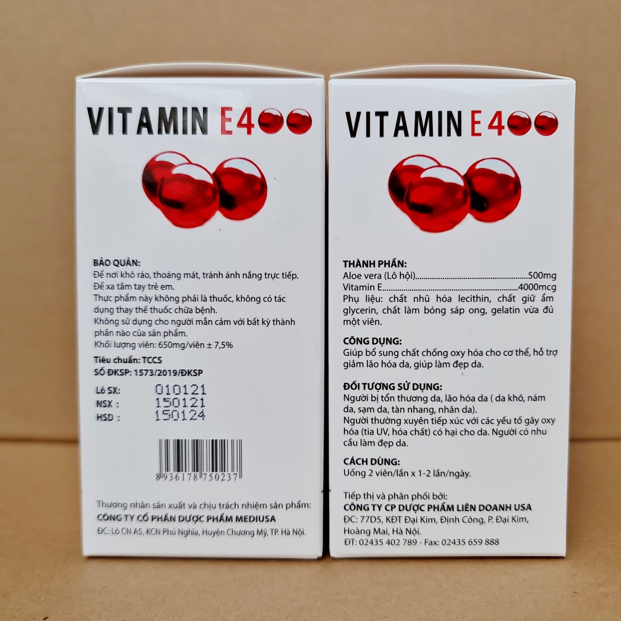 Viên uống đẹp da Vitamin E400 E Đỏ - Hộp 100 viên