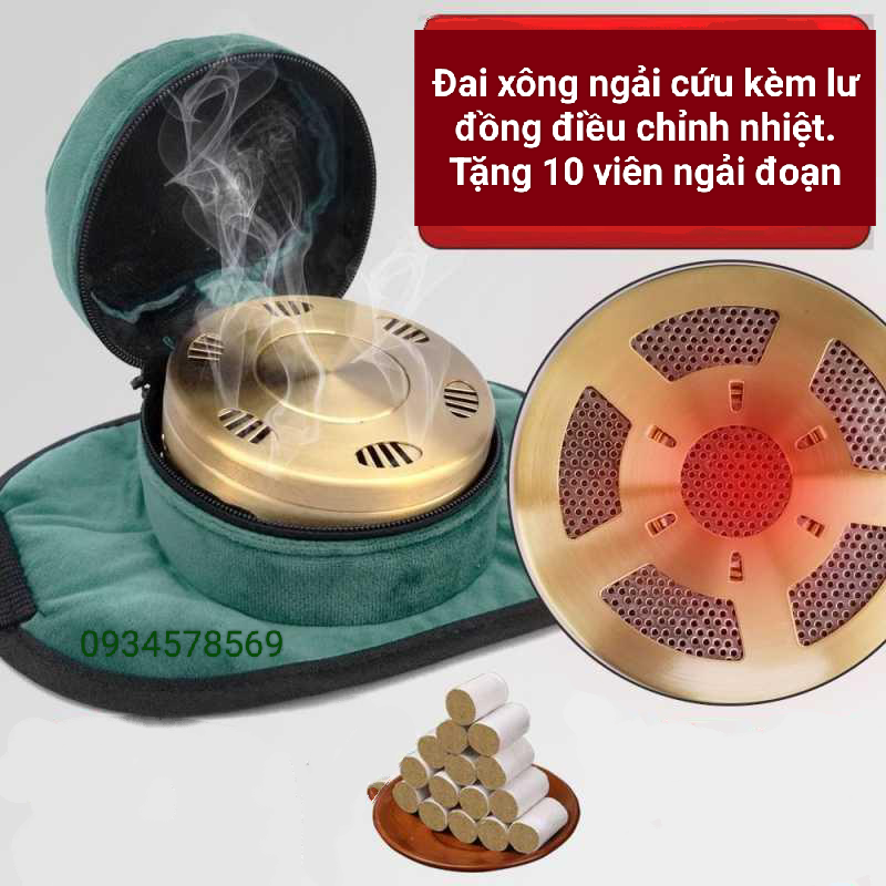 Đai xông ngải cứu kèm lư đồng. Đai xông cứu ngải điều chỉnh nhiệt độ