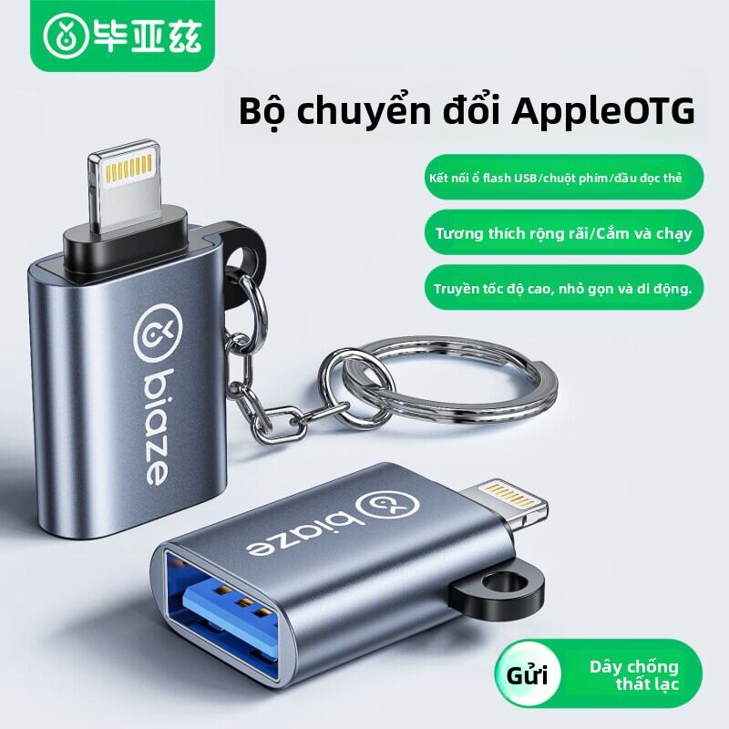 Biaze | Đầu Chuyển OTG Lightning sang USB 3.0 cho Ổ Đĩa USB Bàn Phím Chuột và Máy Ảnh