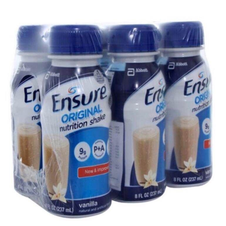 [Date 08/2024] Lốc 6 chai sữa Ensure Vani 237ml/chai