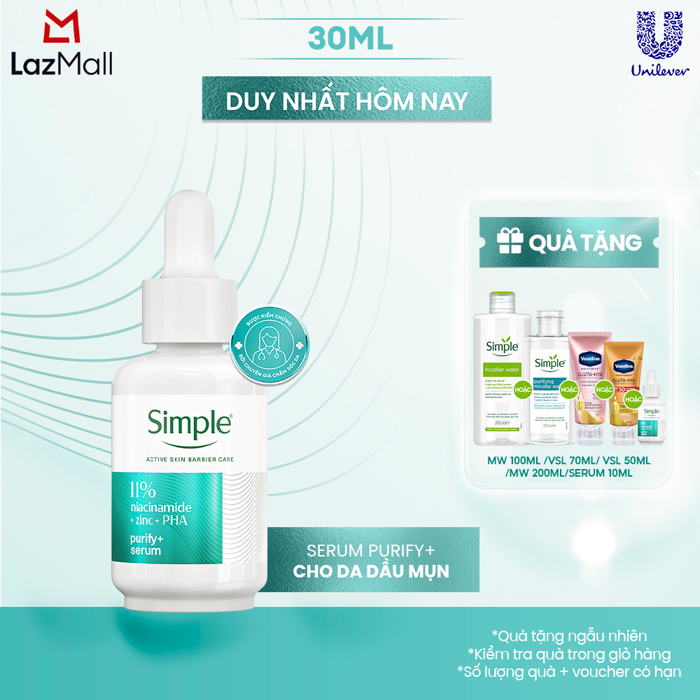 Simple Serum 11% NIACINAMIDE + ZINC + PHA PURIFY+ 12X30ML