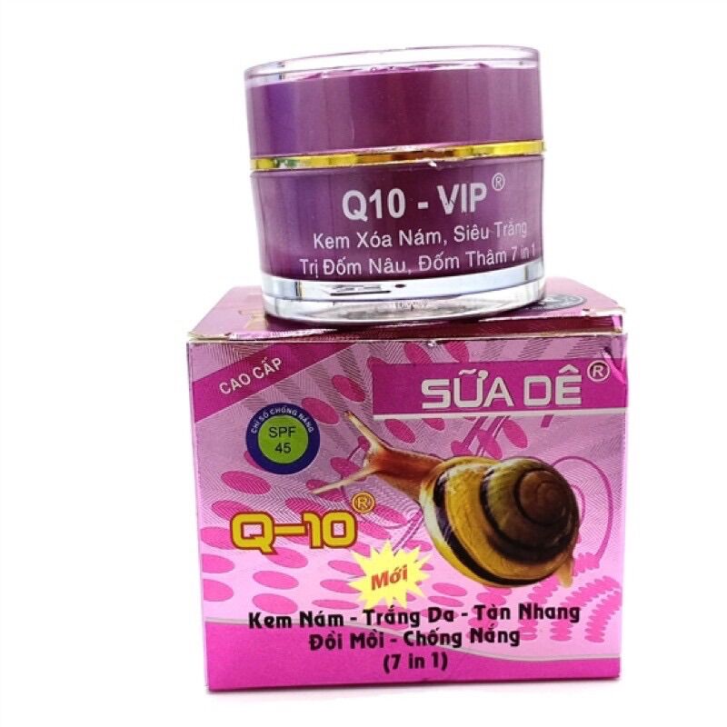 Kem nám trắng da thâm tàn nhang đồi mồi chống nắng 7in1 q10 sữa dê 18g