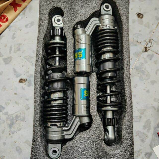 Phuộc Ohlins bình xám lò xo đen gắn Dream Wave Sirius Cup Max