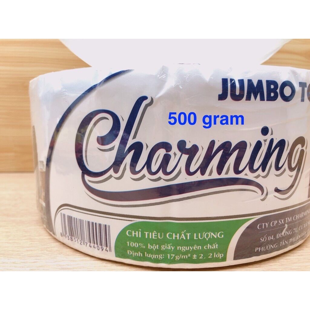 Giấy vệ sinh cuộn lớn 2 lớp 500 gram