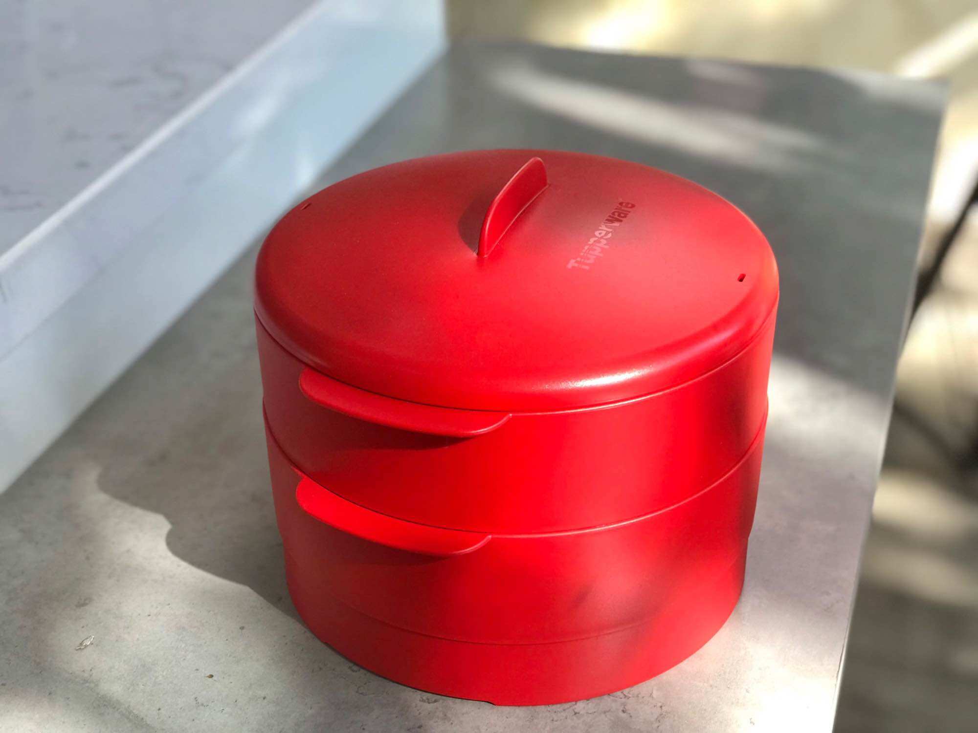 Xửng hấp Tupperware 2 tầng màu đỏ