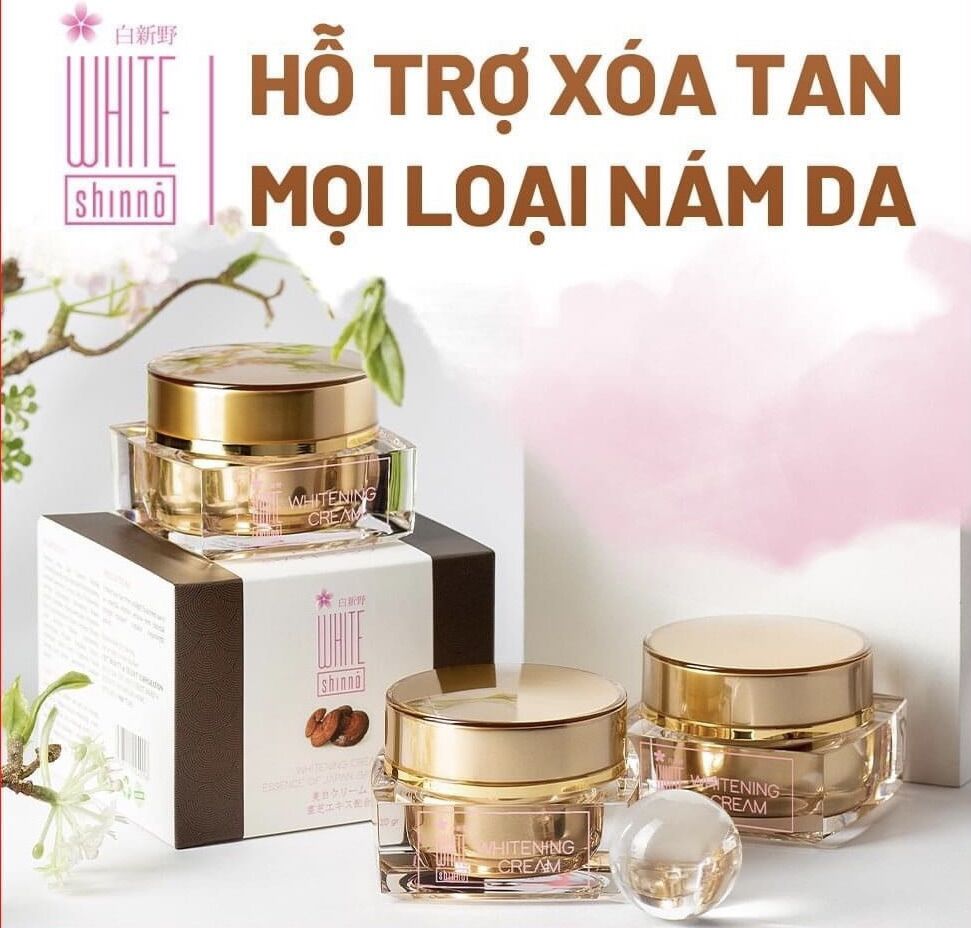 [HCM]KEM MỜ NÁM & TÀN NHANG WHITE SHINNO NHẬT BẢN