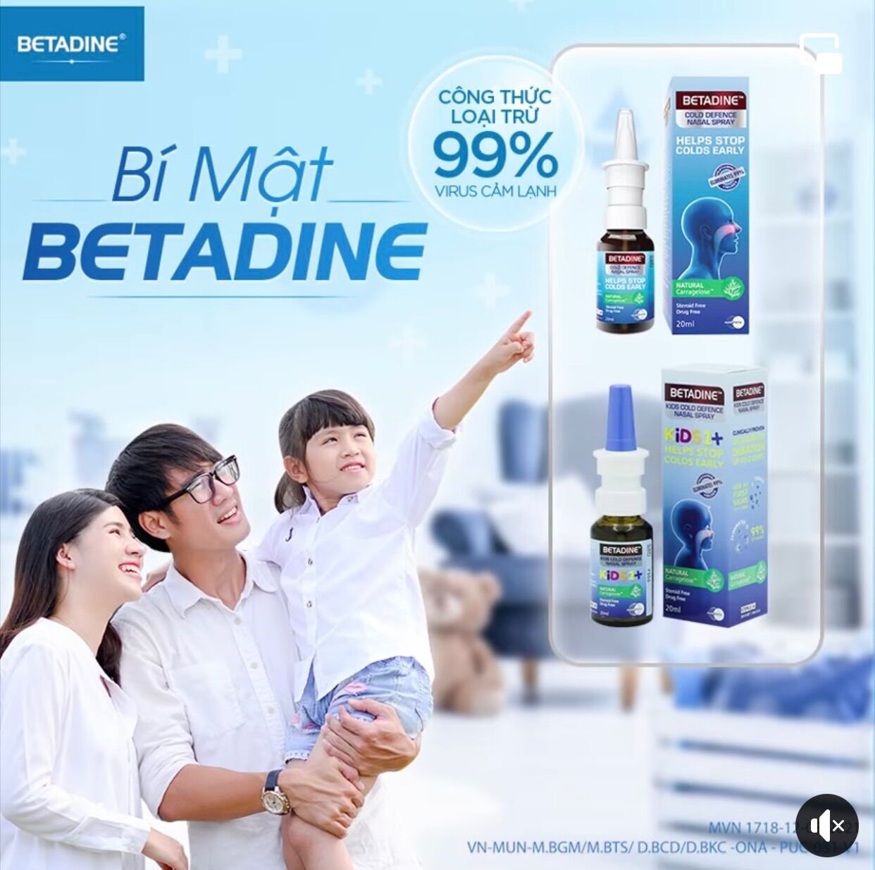 BETADINE KIDS COLD NASAL SPRAY (XỊT MŨI TRẺ EM) 20ml
