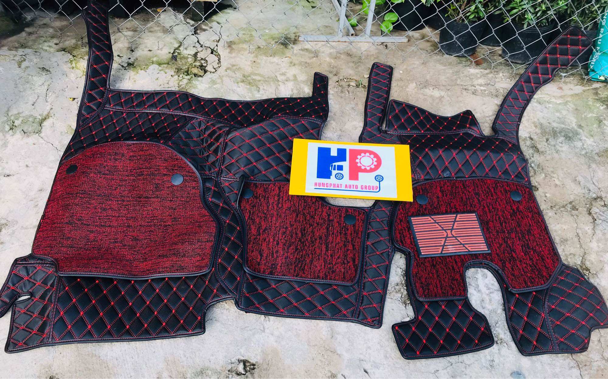 [XE TẢI] Bộ Sàn Full Xe Tải ISUZU QKR 210/230/270 Da Cacbon ĐỎ