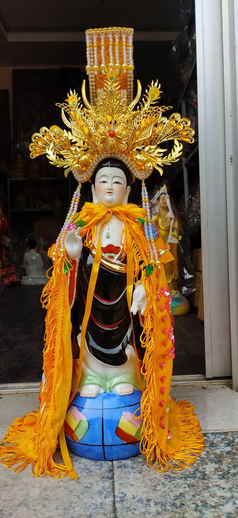 Tượng mẹ Diêu Trì Kim Mẫu 46cm + áo mão