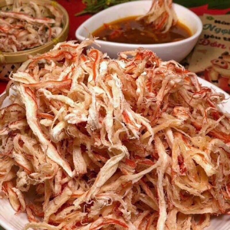 Khô mực hấp nước dừa xé sợi gói 500gr