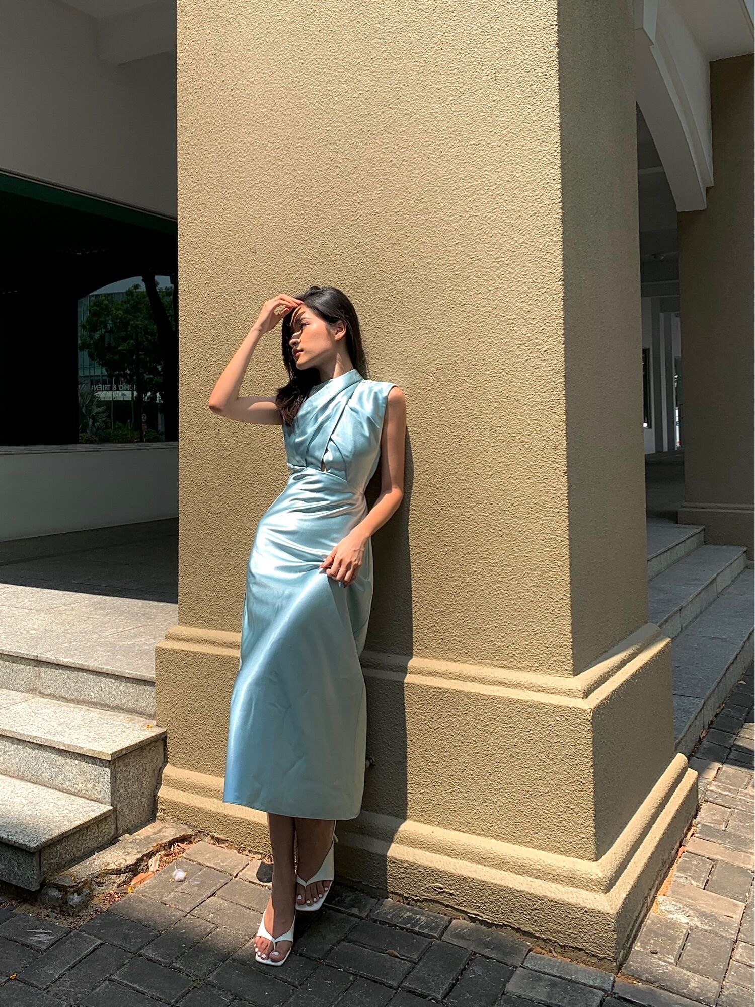 Đầm Lụa Chéo Dây Xẻ Tà - Moon River Silk Dress