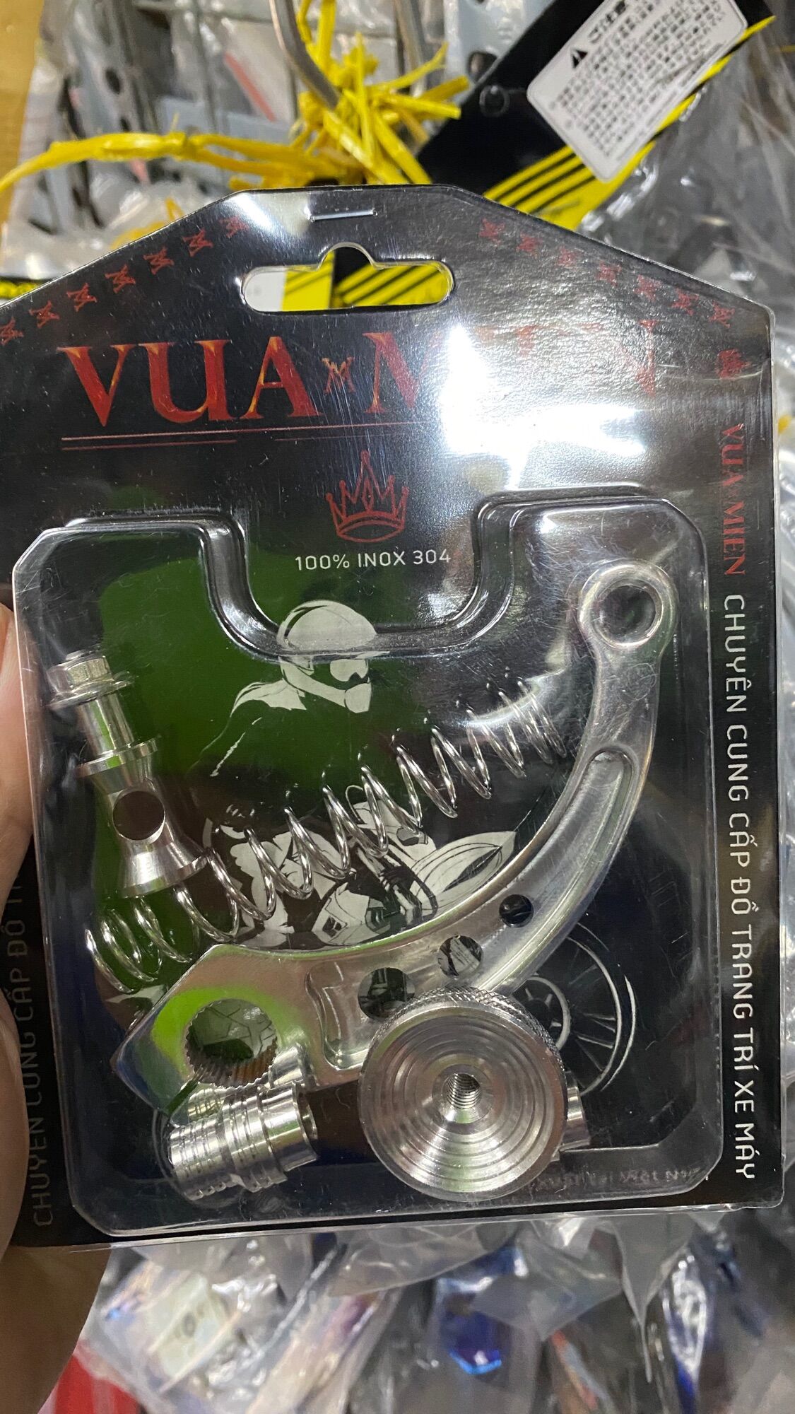 Bộ pát thắng inox 304 đặc gắn xe máy