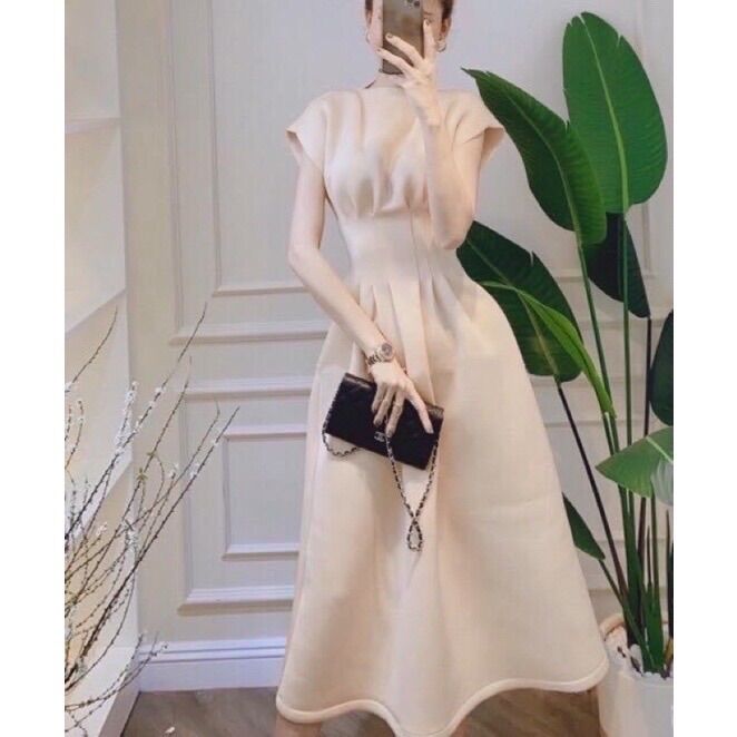 Đầm nữ dự tiệc xếp ly eo cực dể thương