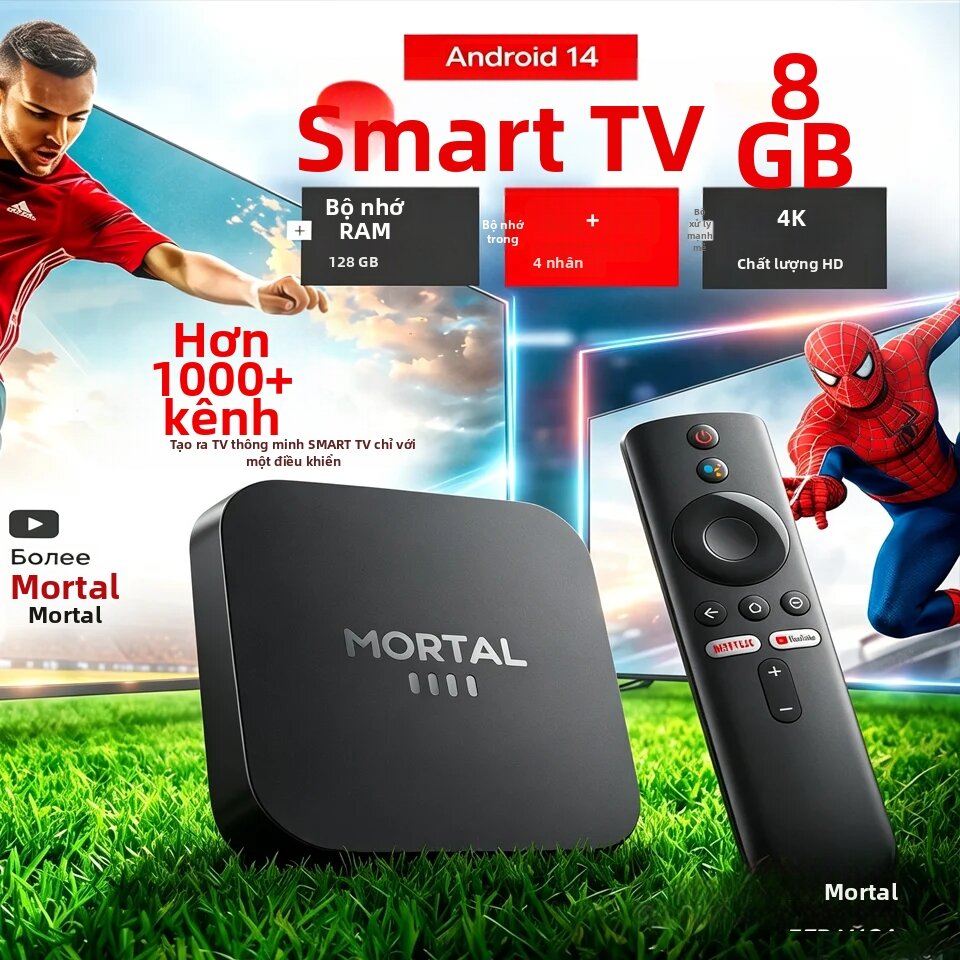 Hộp Tivi Thông Minh Mini T1+ 2026 Android 14.0 8GB/128GB WiFi 4G 8K UHD HDR 10 H265 Máy Nghe Nhạc Đa Phương Tiện Với Bộ Xử Lý Lõi Tứ